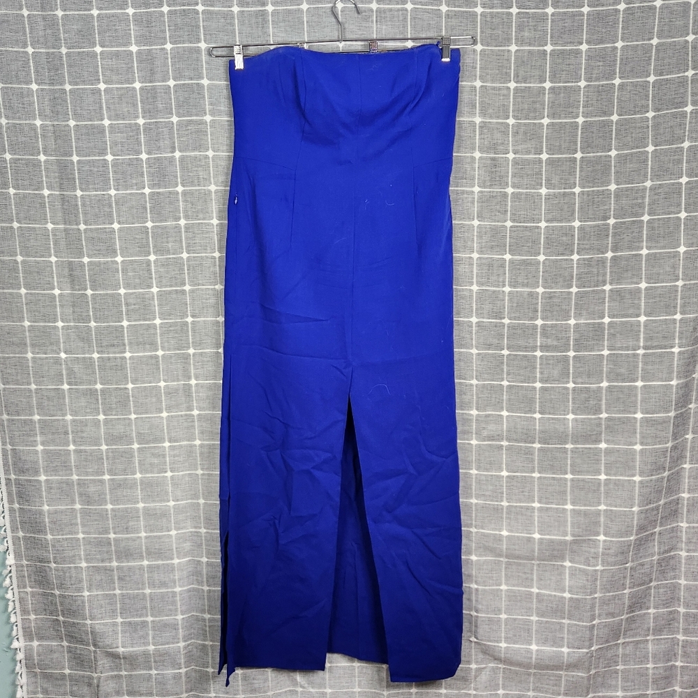 Akris Strapless Royal Blue Maxi Dress